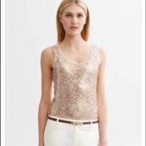Banana Republic Gold Sequin Front Tank Top Size M EUC